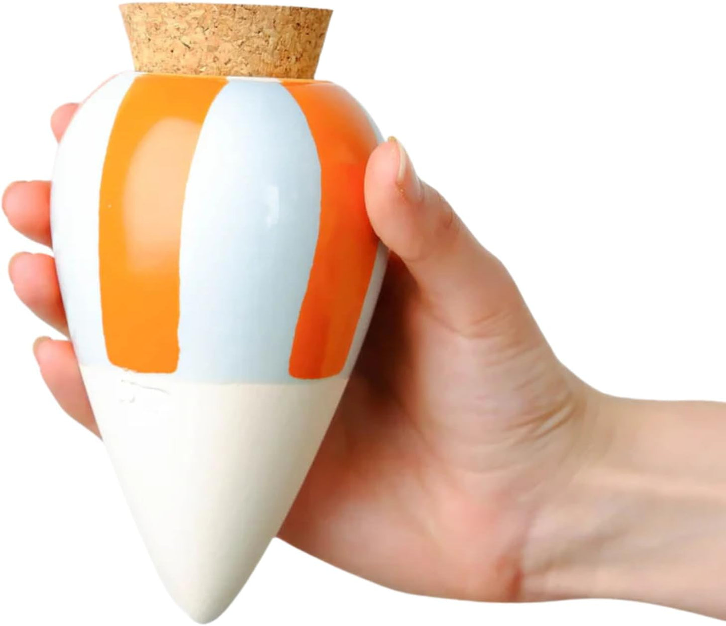Pepin | Olla Terracotta per piante | Irrigazione automatica ed ecologica per piante da interno ed esterno | Irrigazione naturale | Durata di circa 1 settimana | OYA Strisce Arancione e Blu 25cl