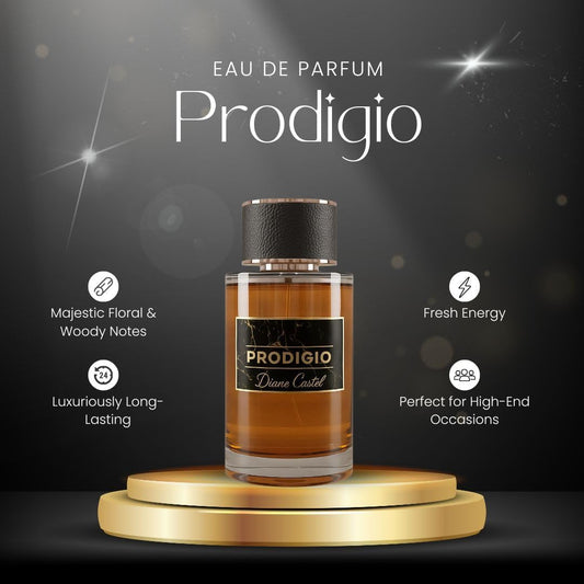Prodigio Eau de Parfum 100ml – Profumo intenso ed elegante per uomo – Diane Castel Paris – Made in France
