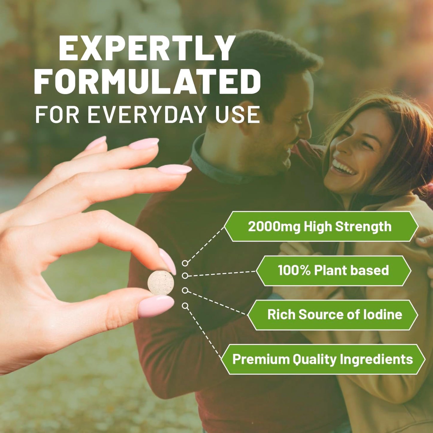 Alghe marine 2000mg 200 compresse vegane | Fonte naturale di iodio | Ingredienti Premium | Prodotto con orgoglio nel Regno Unito da Prowise