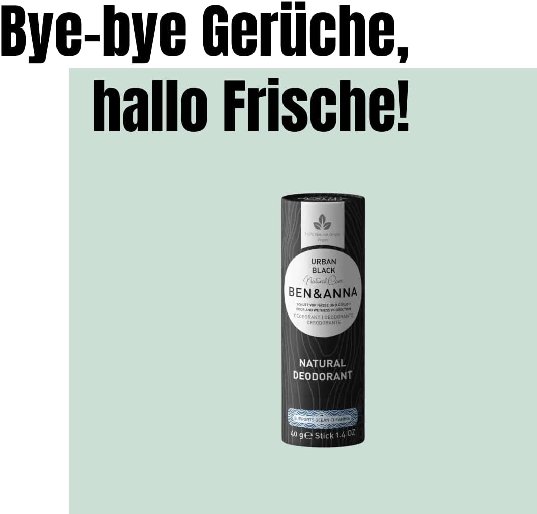 Ben & Anna Soda Deodorant Paper Tube - Urban Black 40g
