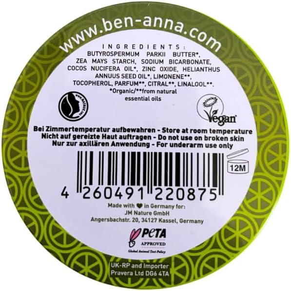 BEN & ANNA Deodorante naturale Persian Lime Scatola di metallo 45g