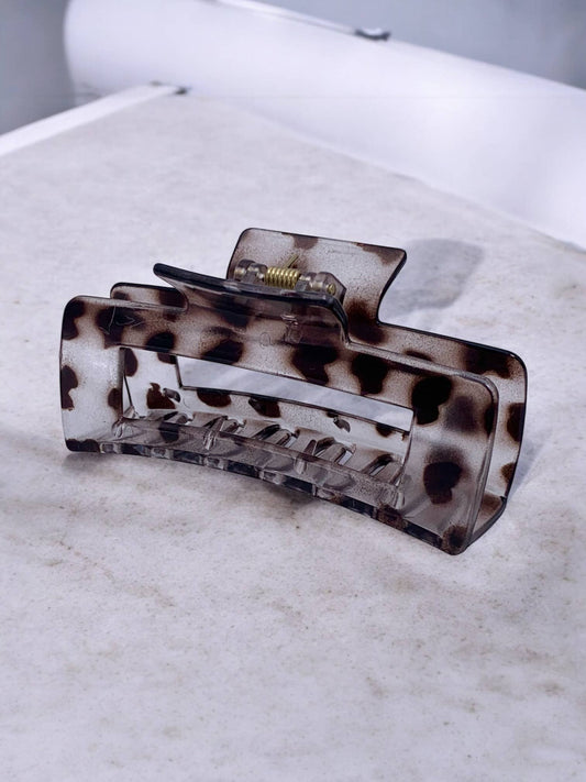 BYREN | ÉLINE L'ATELIER - Fermaglio per capelli rettangolare leopardato YH53