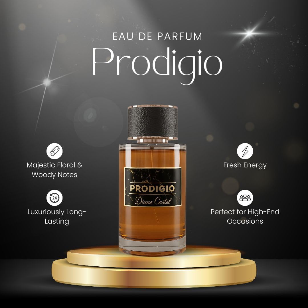 Prodigio Eau de Parfum 100ml – Profumo intenso ed elegante per uomo – Diane Castel Paris – Made in France