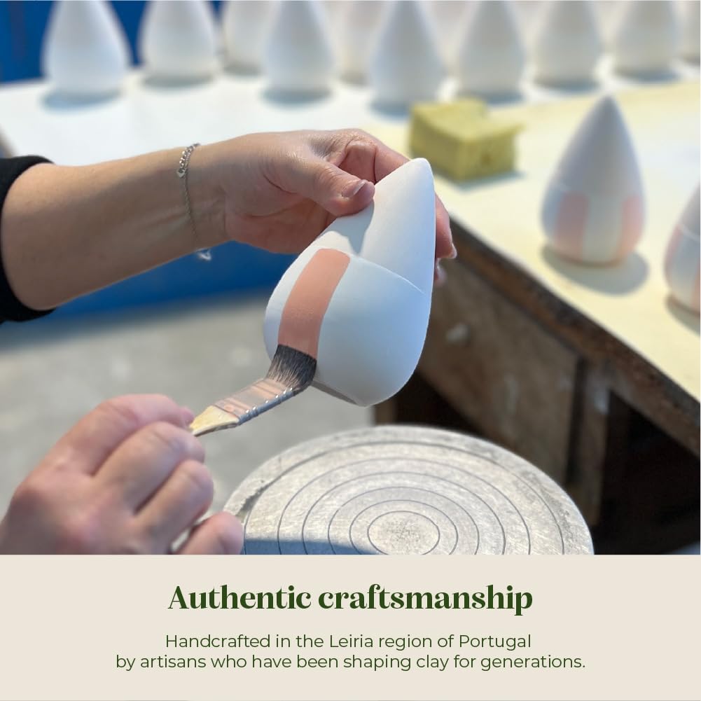 Pepin | Olla Terracotta per piante | Irrigazione automatica ed ecologica per piante da interno ed esterno | Irrigazione naturale | Durata di circa 1 settimana | OYA Strisce Arancione e Blu 25cl