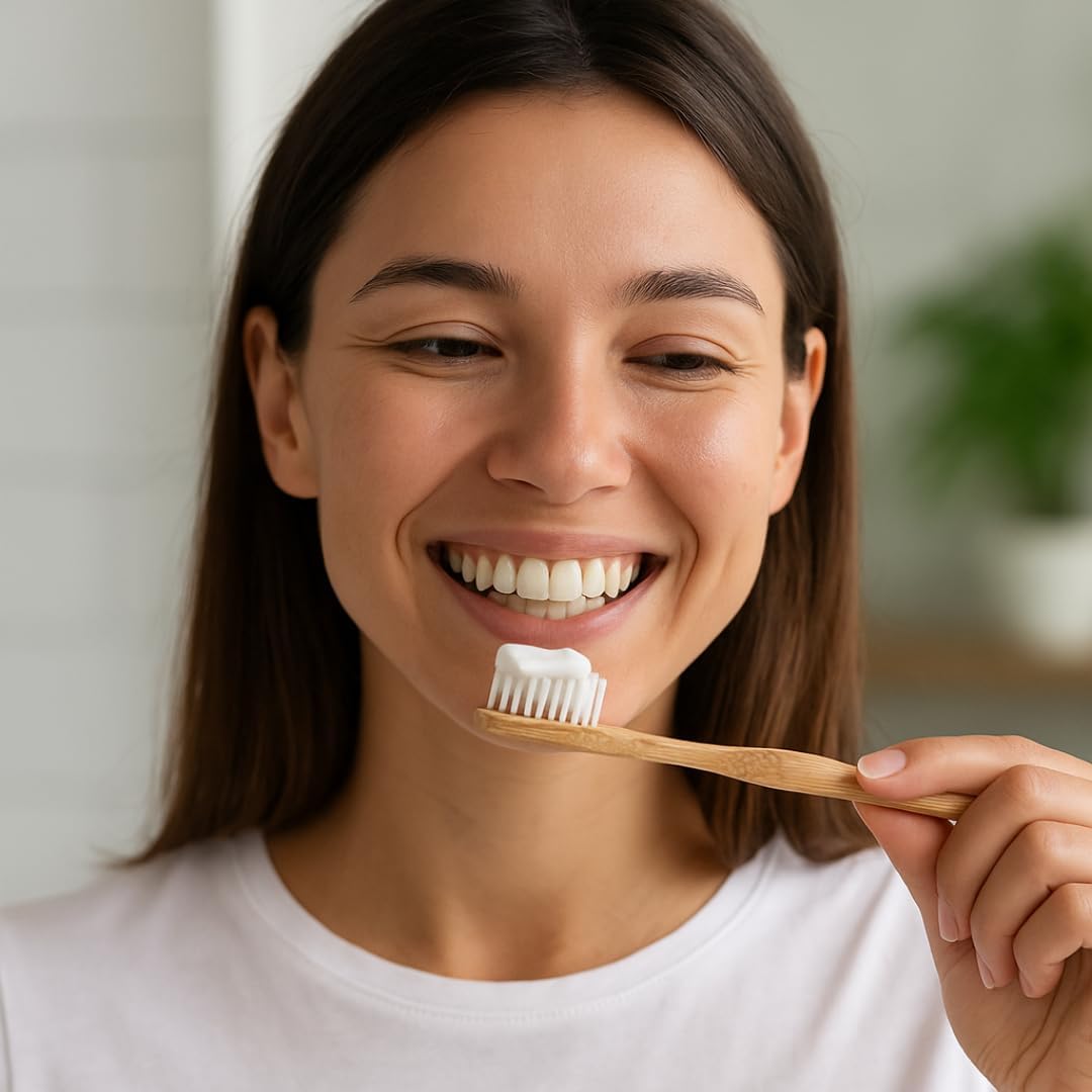 BEN & ANNA Bianco con fluoro – Dentifricio naturale in vetro – carbone attivo sbiancante, vegano, sapore di menta naturale – Dentifricio in lattina, denti bianchi