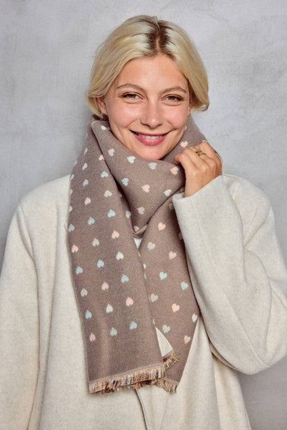 BYREN | ÉLINE L'ATELIER - Sciarpa in lana motivo cuore reversibile FL209DF