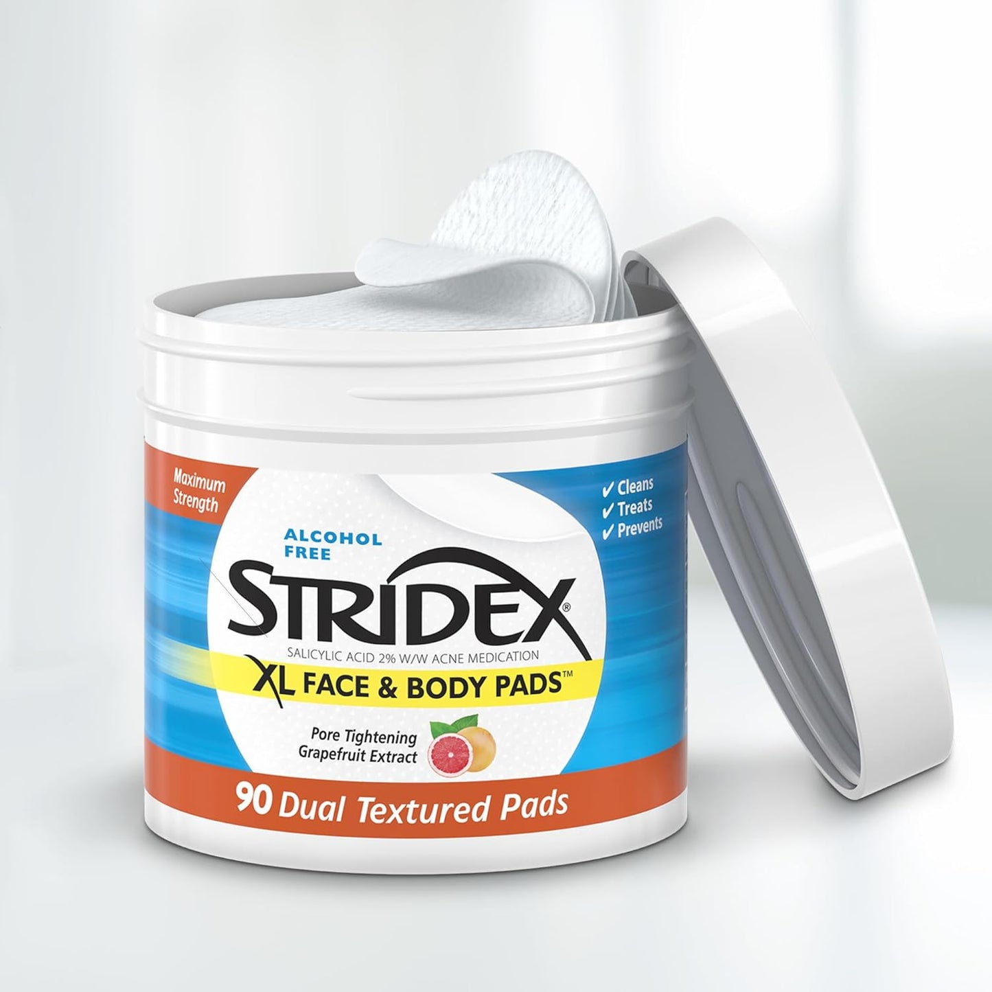 Stridex XL - Cuscinetti per il viso, 90 pezzi