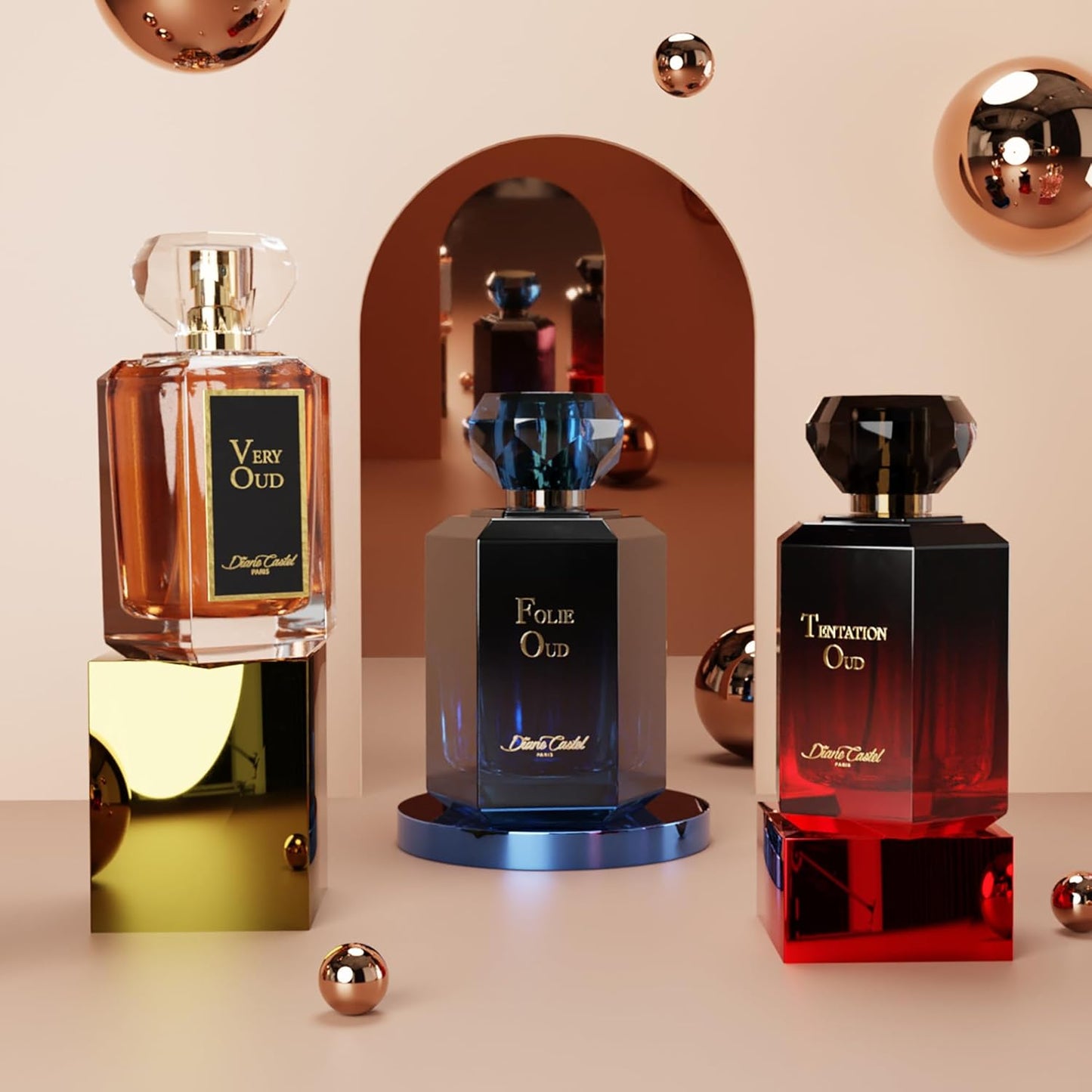 Cofanetto Profumo - Tentazione Oud - Diane Castel - Nebbia profumata - 3 unità