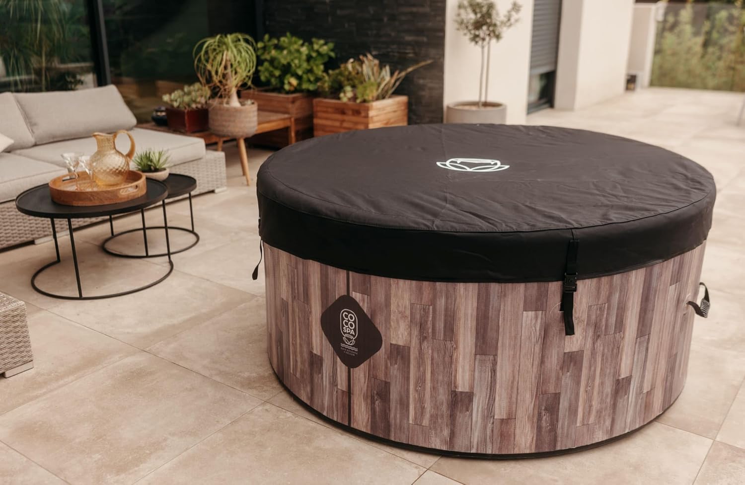 COCO SPA Nordik Spa Gonfiabile - Diametro 150 cm - 800 litri - Motore 2240 W - 2-4 persone - Massaggio 140 getti