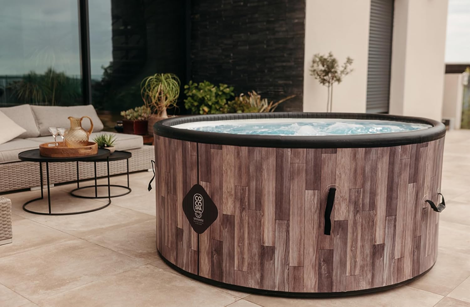 COCO SPA Nordik Spa Gonfiabile - Diametro 150 cm - 800 litri - Motore 2240 W - 2-4 persone - Massaggio 140 getti