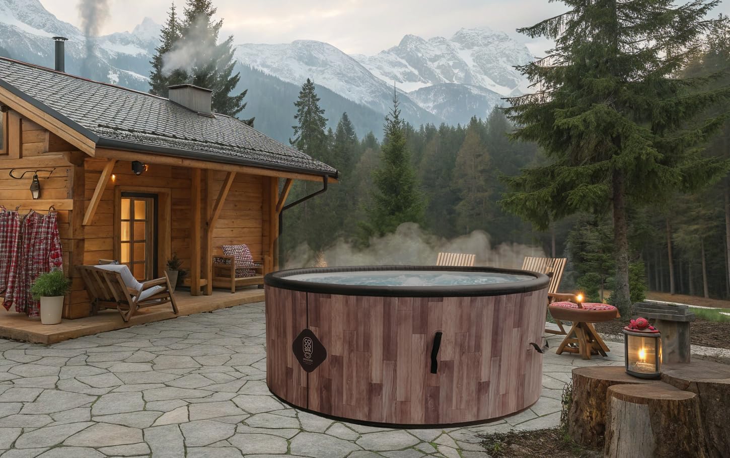 COCO SPA Nordik Spa Gonfiabile - Diametro 150 cm - 800 litri - Motore 2240 W - 2-4 persone - Massaggio 140 getti