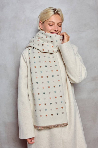 BYREN | ÉLINE L'ATELIER - Sciarpa in lana motivo cuore reversibile FL209DF